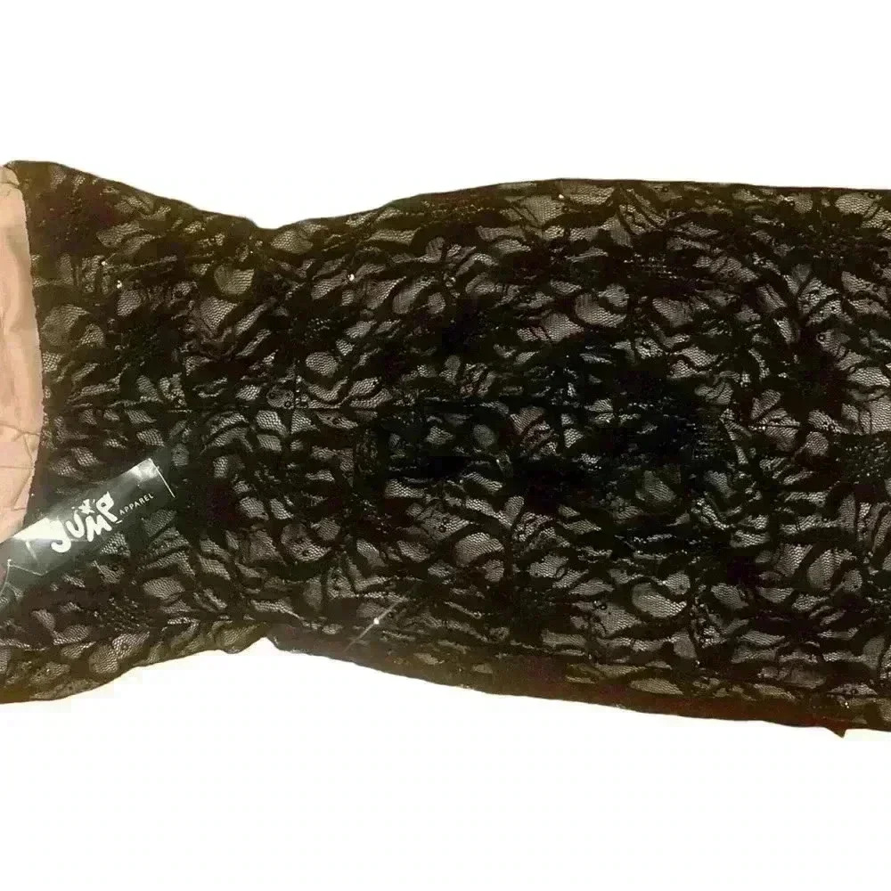 Jump Black Tan Embellished Ruffled Mini Dress - Picture 6 of 6